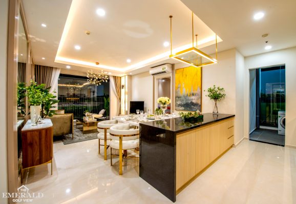 Thị trường căn hộ cho thuê tại Bình Dương ngày càng sôi động, đặc biệt là căn hộ nằm trong các dự án cao cấp, đầy đủ tiện ích (Hình thực tế căn hộ dự án The Emerald Golf View)