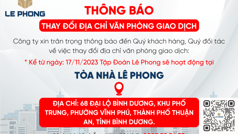 THÔNG BÁO VỀ VIỆC THAY ĐỔI ĐỊA CHỈ VĂN PHÒNG GIAO DỊCH